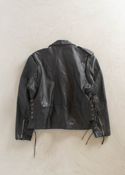 1980s Force Leather Perfecto Motorcycle Jacket Size M/L