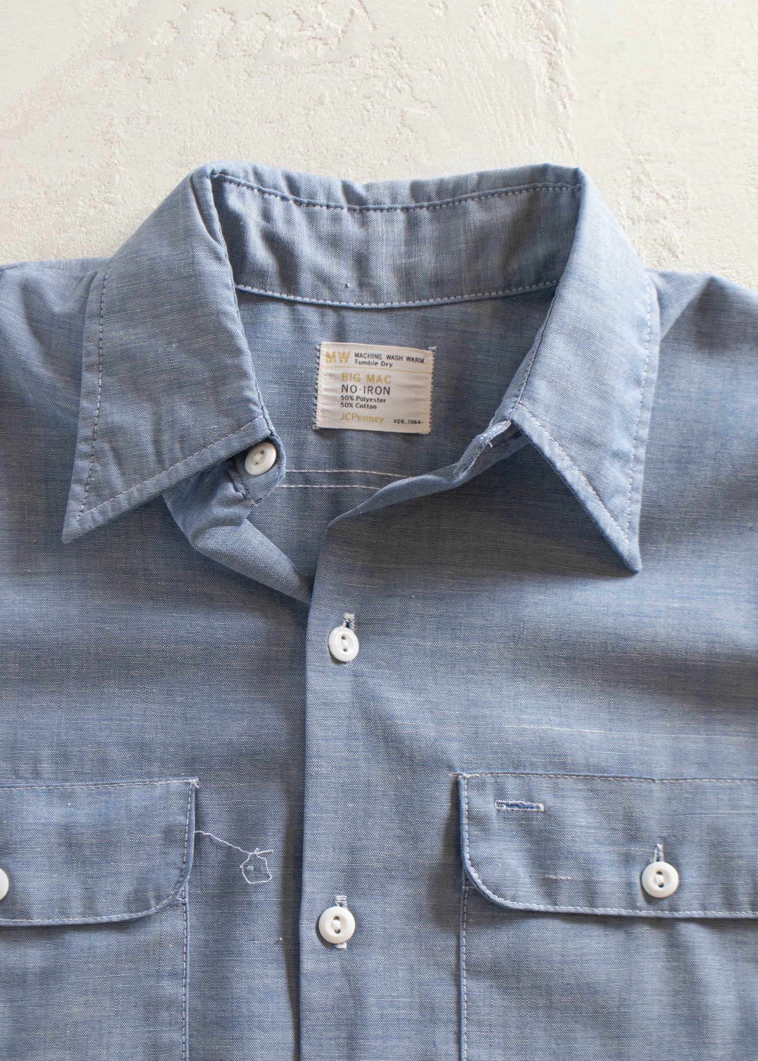 1970s Big Mac Selvedge Chambray Long Sleeve Button Up Shirt Size