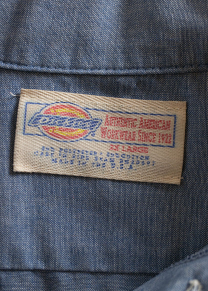 Dickies Chambray Short Sleeve Button Up Shirt Size L/XL