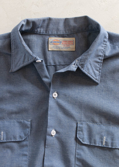 Dickies Chambray Short Sleeve Button Up Shirt Size L/XL