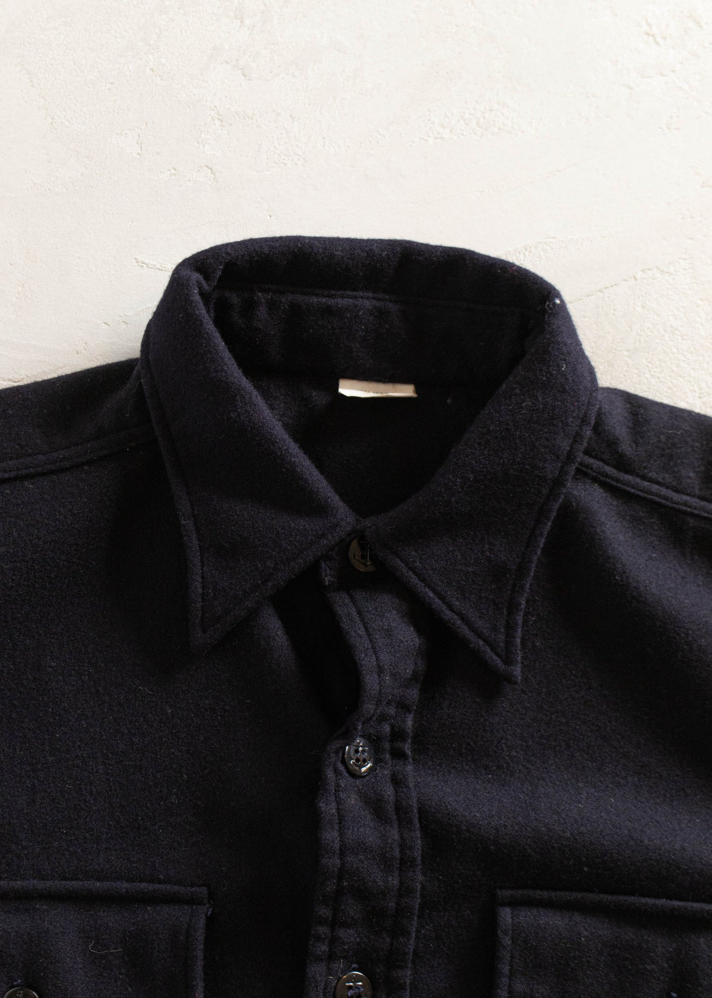 1960s C.P.O Navy Issue Wool Button Up Shirt Size L/XL