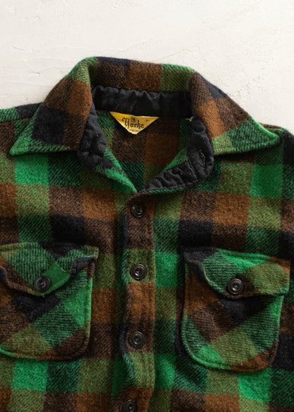 1970s Yorke Sportswear Wool Flannel Button Up Shirt Size S/M