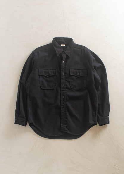 1960s C.P.O Navy Issue Wool Button Up Shirt Size L/XL