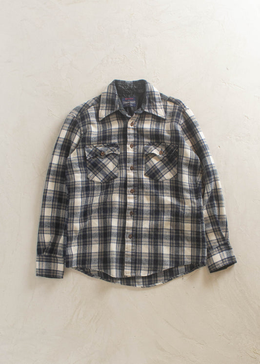 1980s Sportswear Flannel Button Up Shirt Size S/M