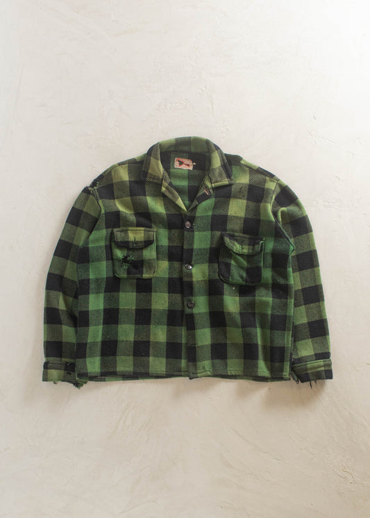 1970s Wool Flannel Button Up Shirt Size XL/2XL