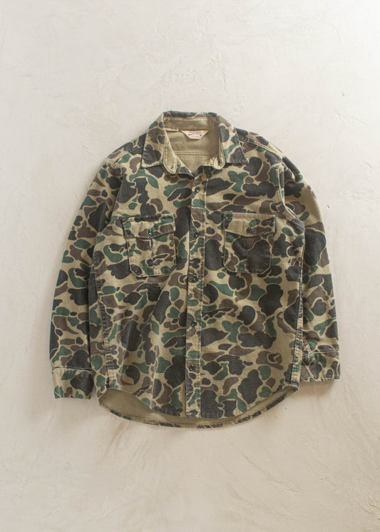 1980s Frog Camo Flannel Button Up Shirt Size S/M