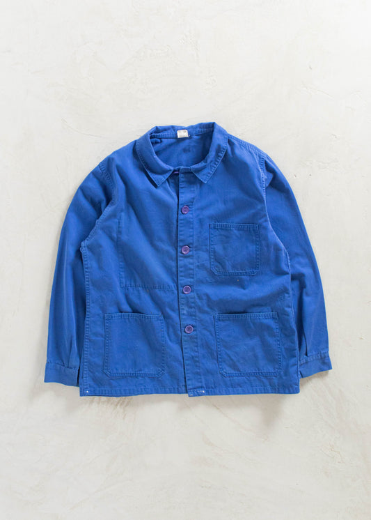 Vintage 1980s Bleu de Travail French Workwear Chore Jacket Size M/L