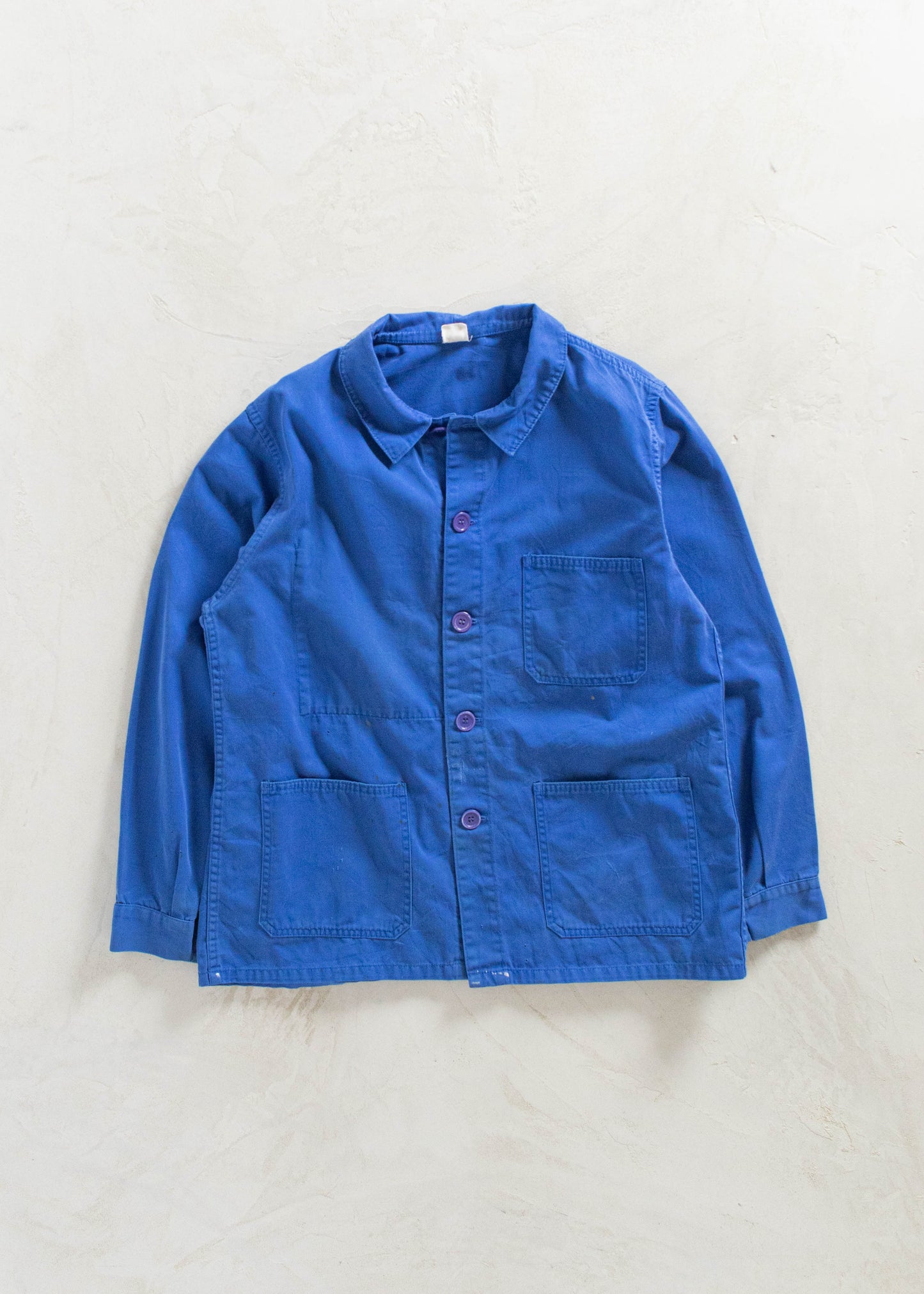 Vintage 1980s Bleu de Travail French Workwear Chore Jacket Size M/L