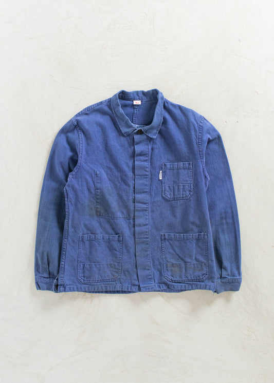 Vintage 1980s Molinel Bleu de Travail French Workwear Chore Jacket Size M/L