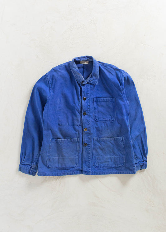 Vintage 1980s Bleu de Travail French Workwear Chore Jacket Size M/L