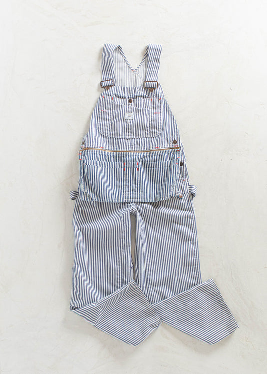 Vintage 1970s Big Mac Hickory Stripe Tool Belt Overalls Size S/M