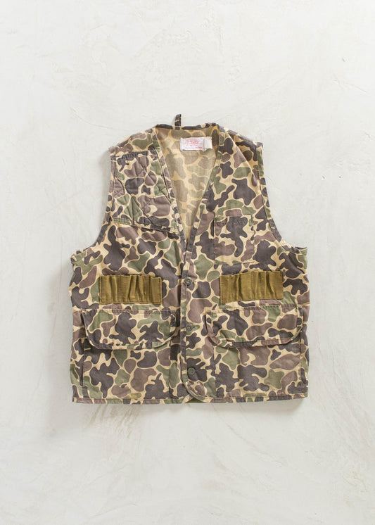 Vintage 1970s Saftbak Frog Camo Hunting Vest Size M/L