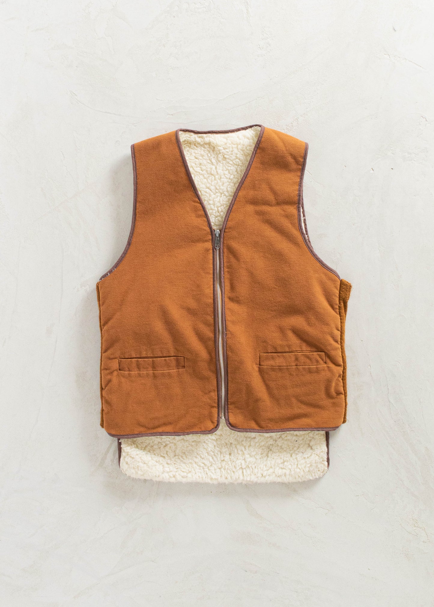 Vintage 1970s Sherpa Lined Workwear Vest Size M/L