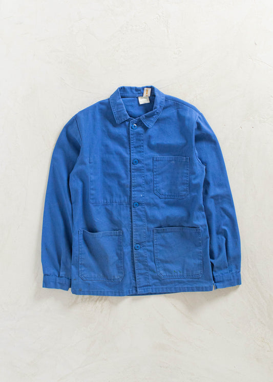 Vintage 1980s Le Mont Carmel Bleu de Travail French Workwear Chore Jacket Size S/M