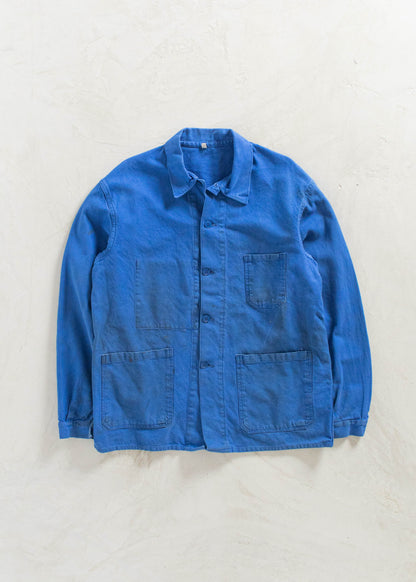 Vintage 1980s Bleu de Travail French Workwear Chore Jacket Size M/L