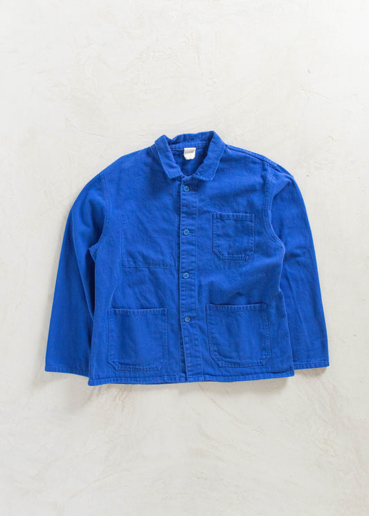 Vintage 1980s L'ideal Bleu de Travail French Workwear Chore Jacket Size M/L