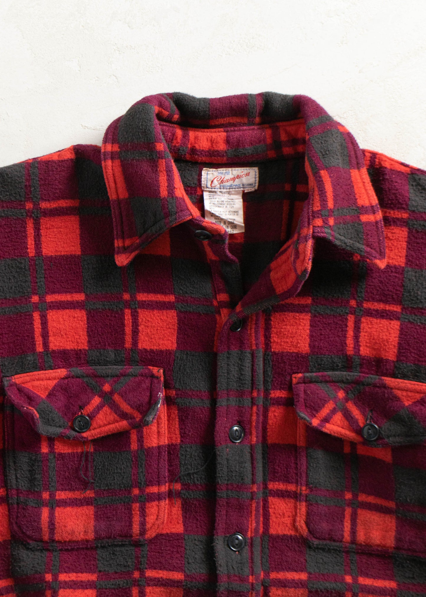 Vintage 1980s Champion Cotton Flannel Button Up Shirt Size S/M