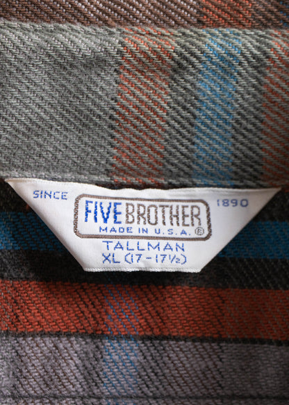 Vintage Five Brother Cotton Flannel Button Up Shirt Size XL/2XL