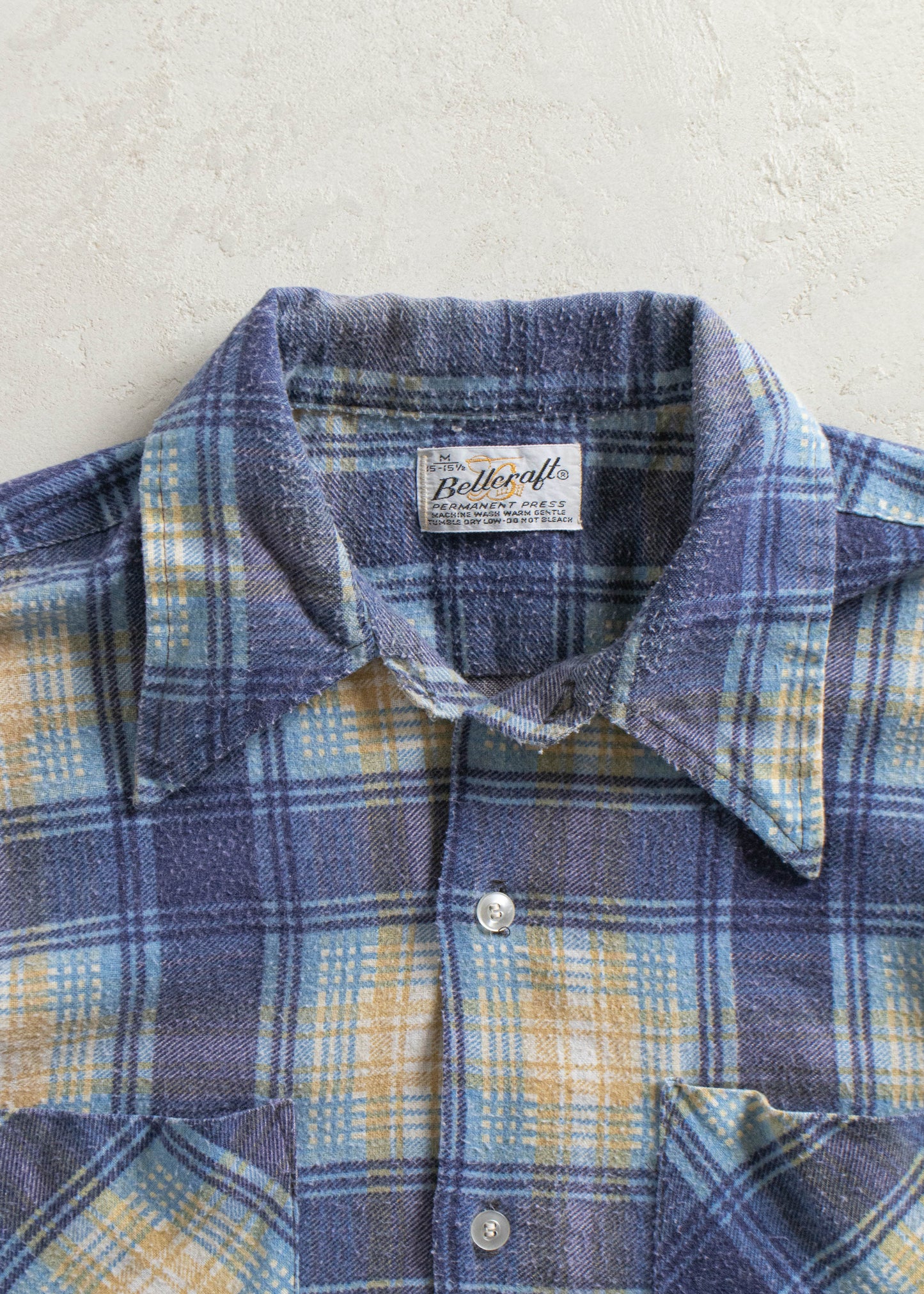 Vintage 1970s Belleraft Cotton Flannel Button Up Shirt Size S/M