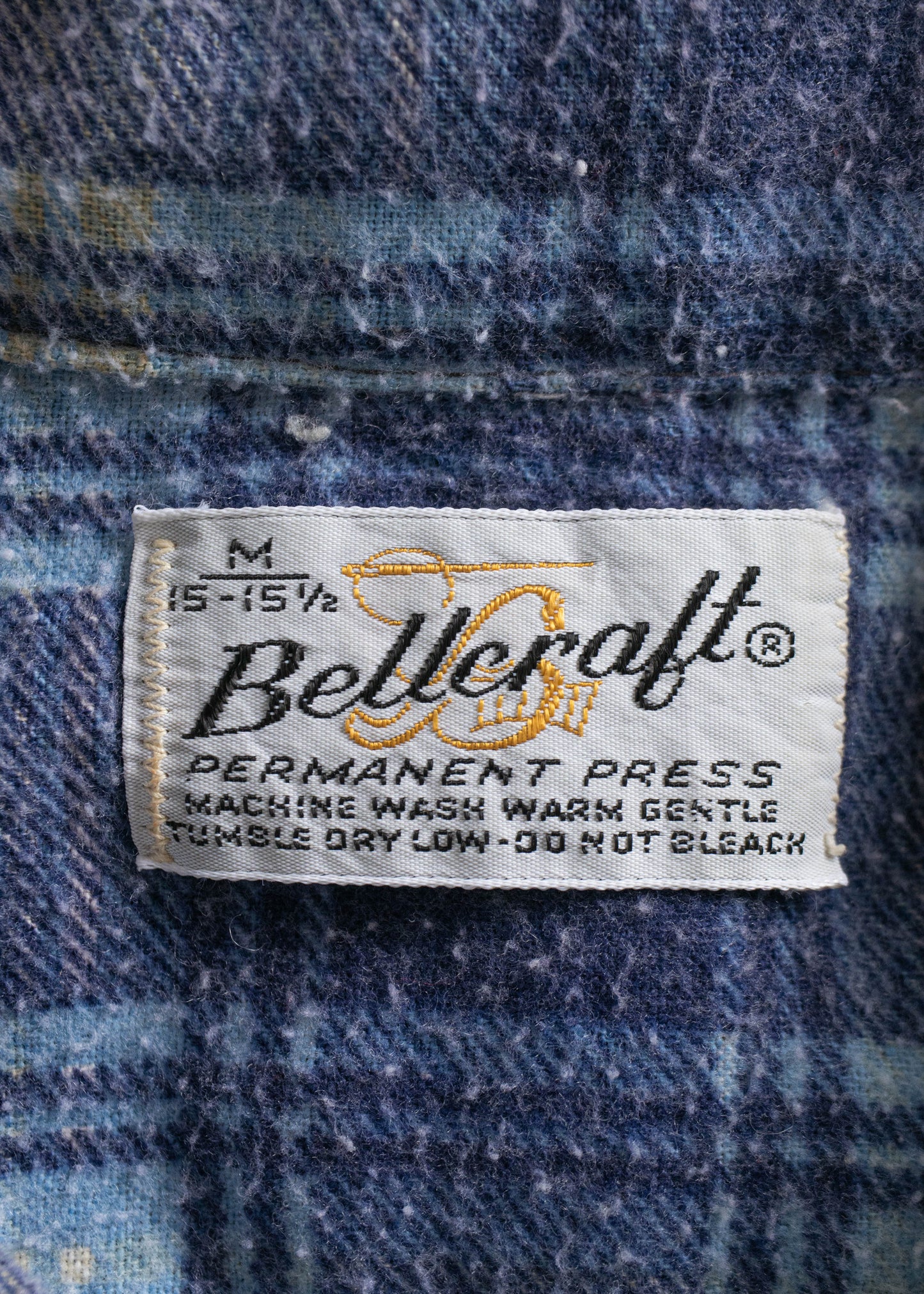 Vintage 1970s Belleraft Cotton Flannel Button Up Shirt Size S/M