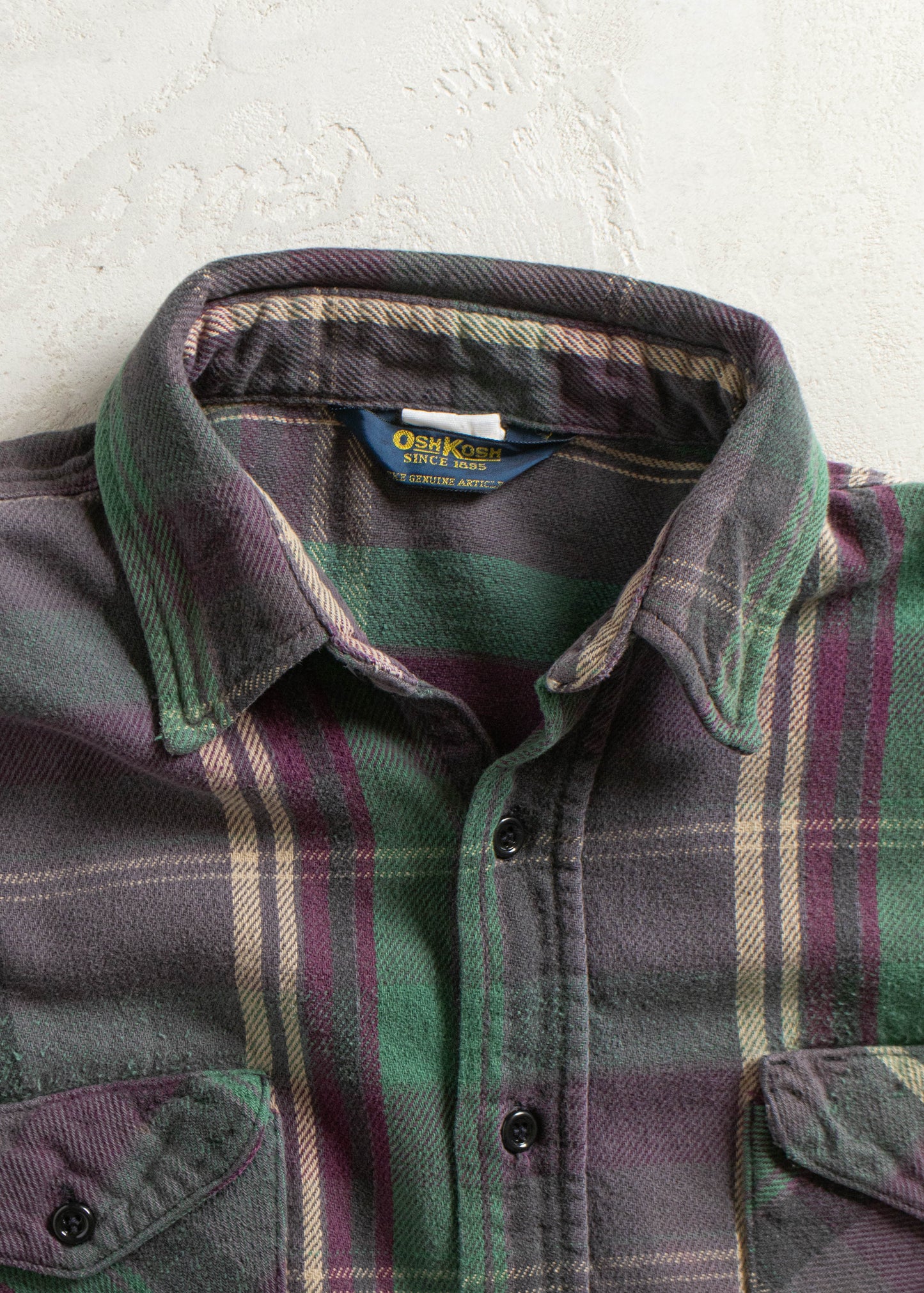 Vintage 1980s Oshkosh Cotton Flannel Button Up Shirt Size M/L