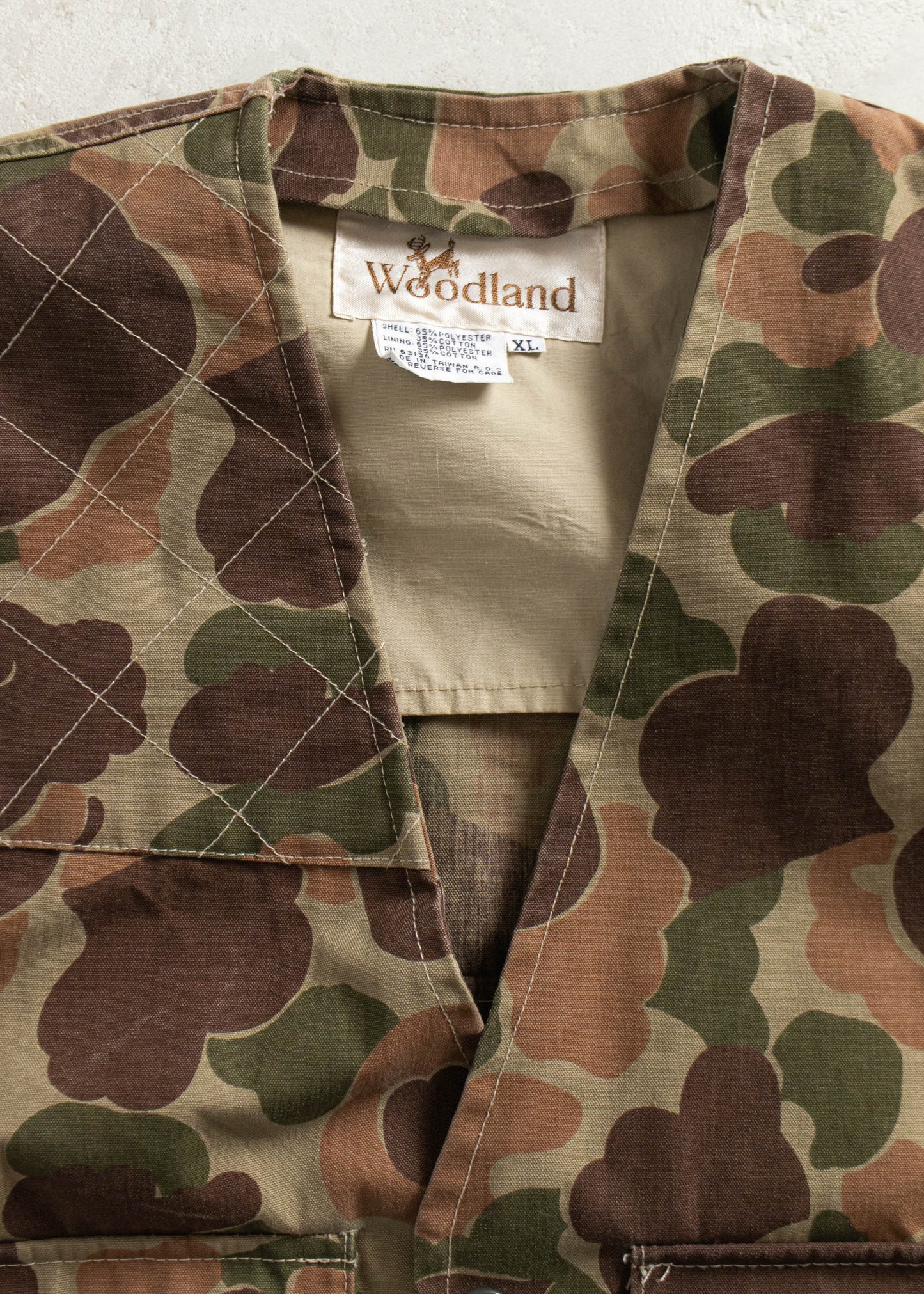 Vintage Woodland Frog Camo Hunting Vest Size L/XL