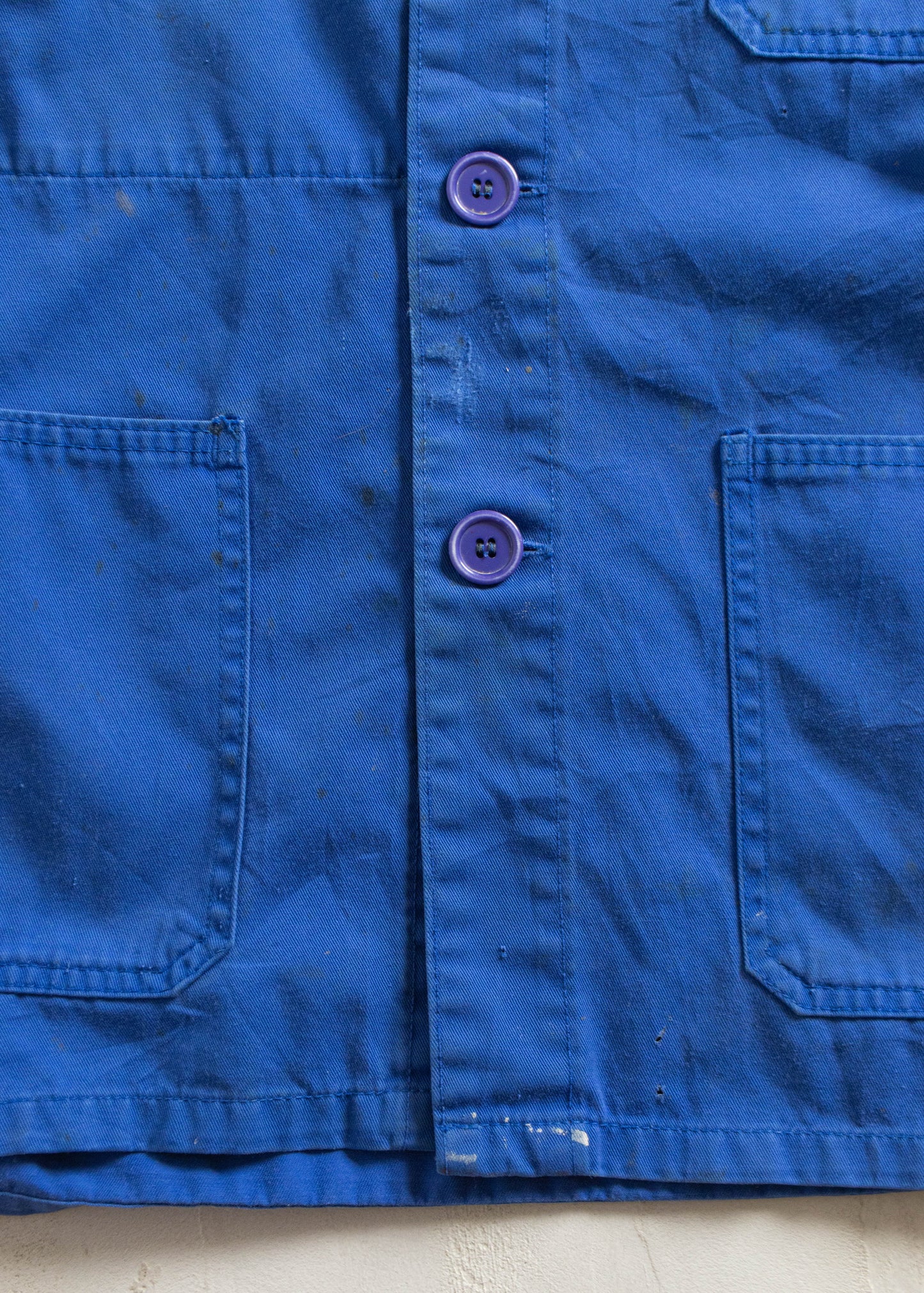 Vintage 1980s Bleu de Travail French Workwear Chore Jacket Size M/L