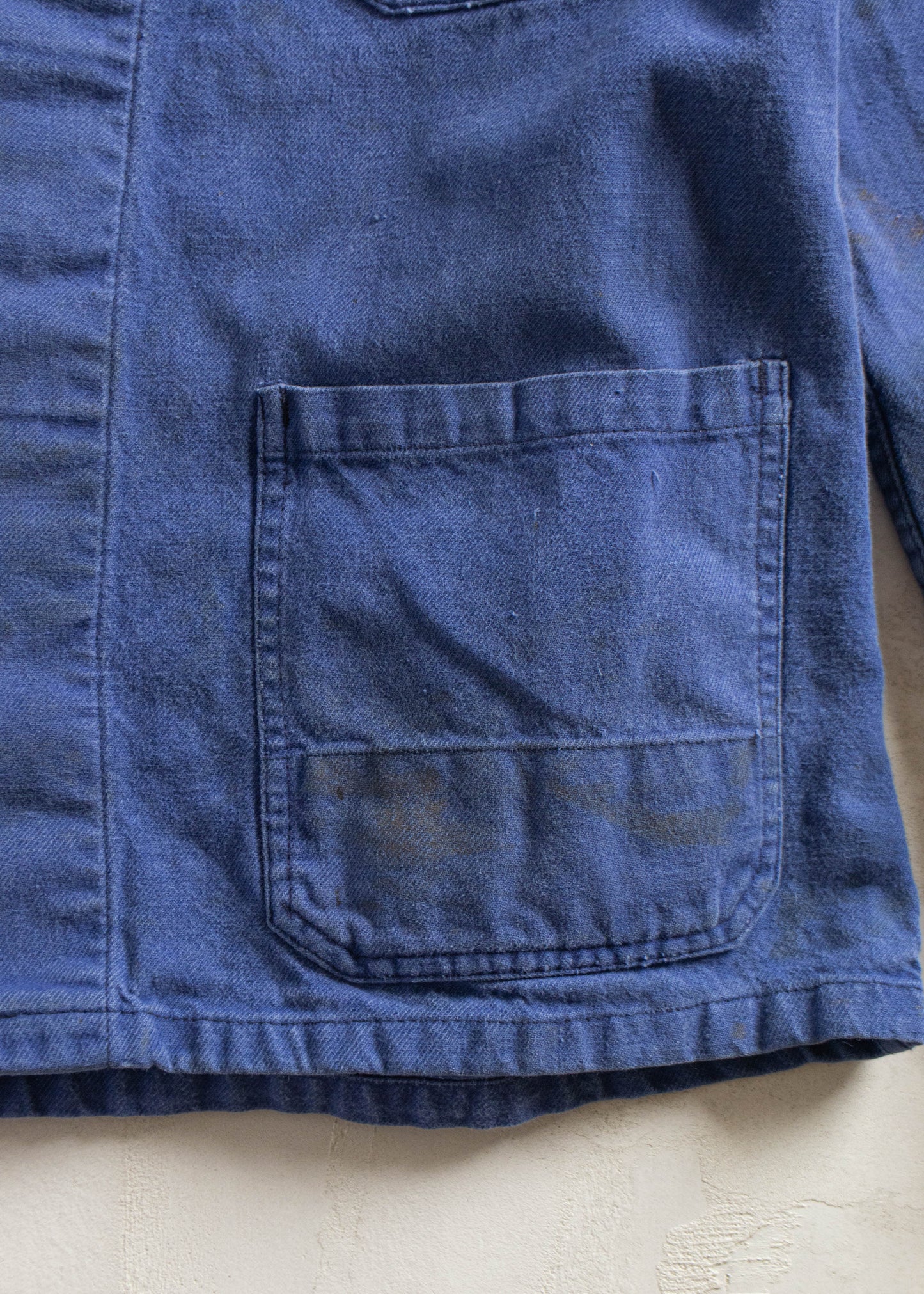 Vintage 1980s Molinel Bleu de Travail French Workwear Chore Jacket Size M/L