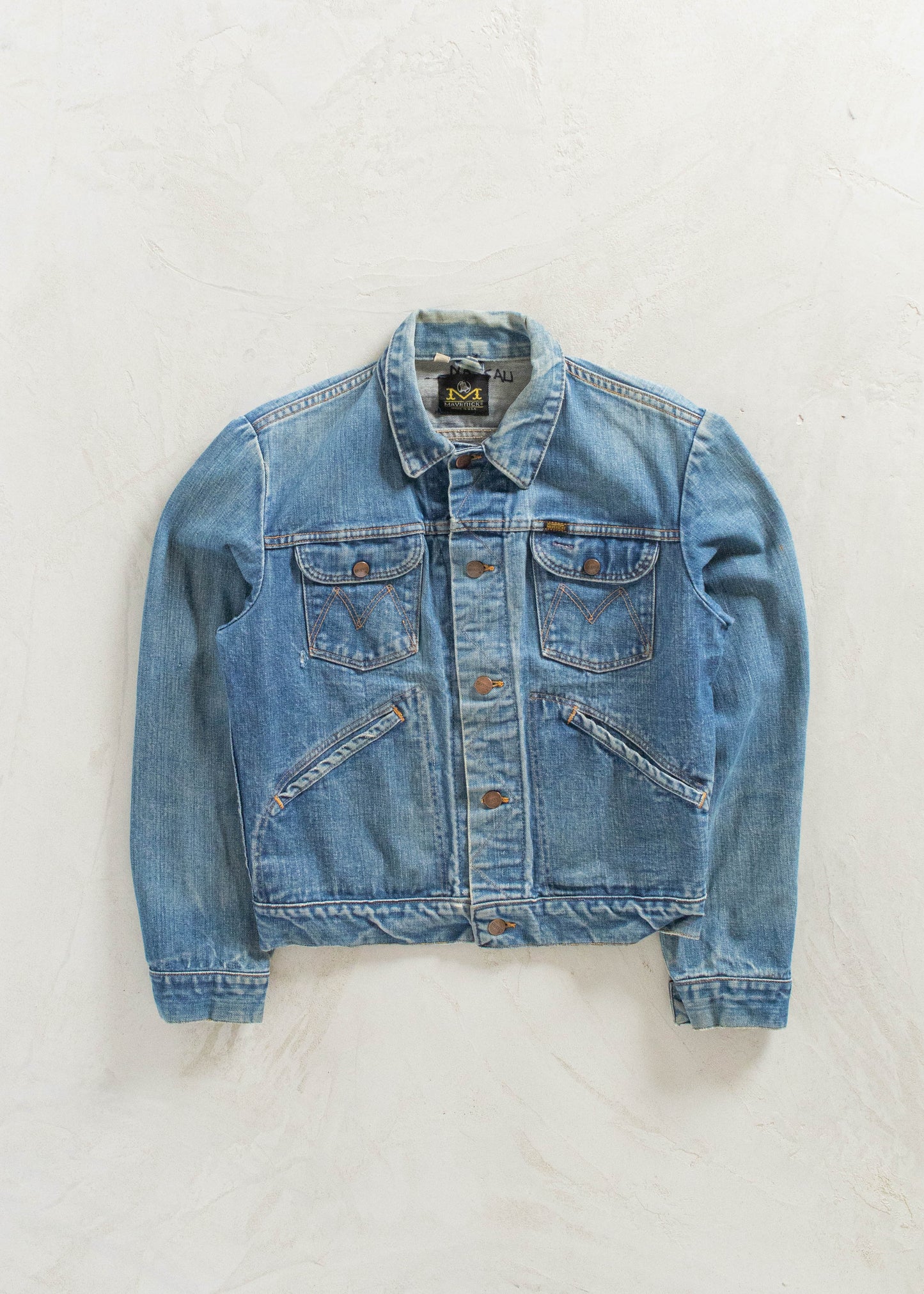 Vintage 1970s Maverick Selvedge Trucker Denim Jacket Size XS/S