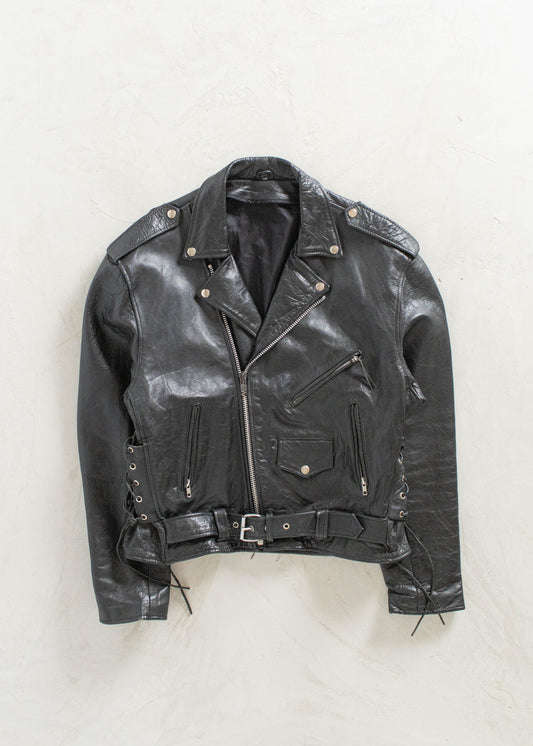 Vintage Leather Motorcycle Jacket Size L/XL