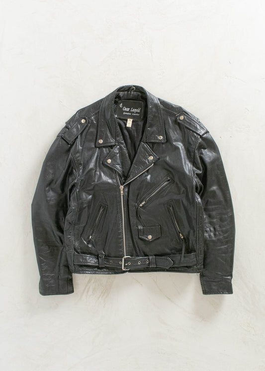 Vintage Leather Motorcycle Jacket Size L/XL