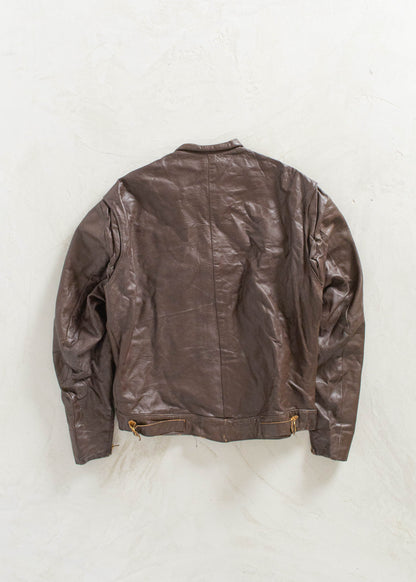 Vintage Cafe Racer Leather Jacket Size L/XL