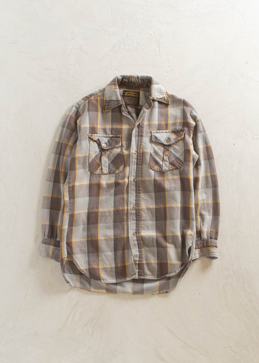 1980s Eddie Bauer Light Flannel Button Up Shirt Size 2XS/XS