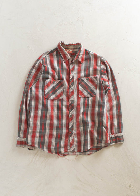 1970s Regent Cotton Flannel Button Up Shirt Size M/L