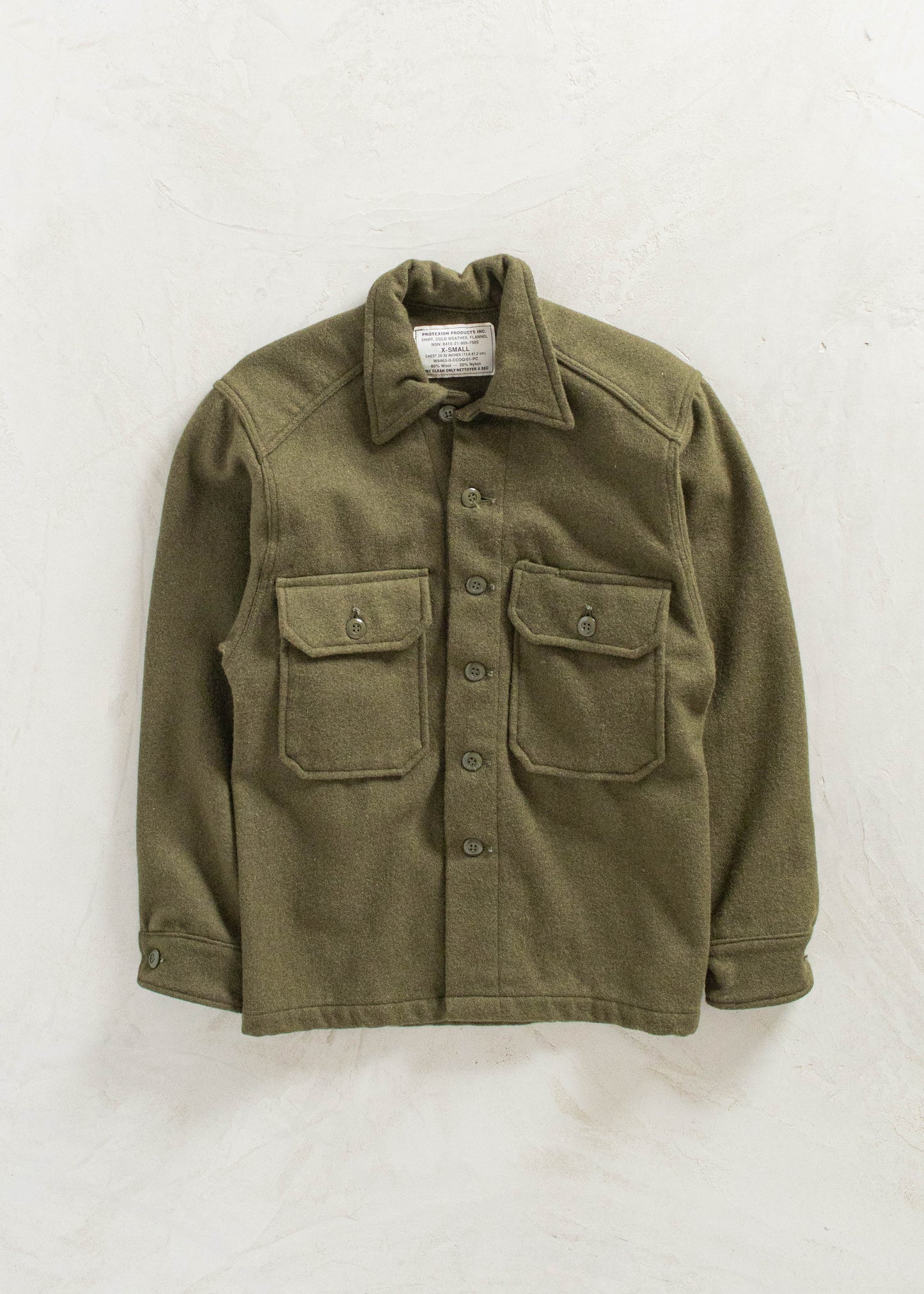 Vintage Military OG 108 Wool Button Up Shirt Size XS/S