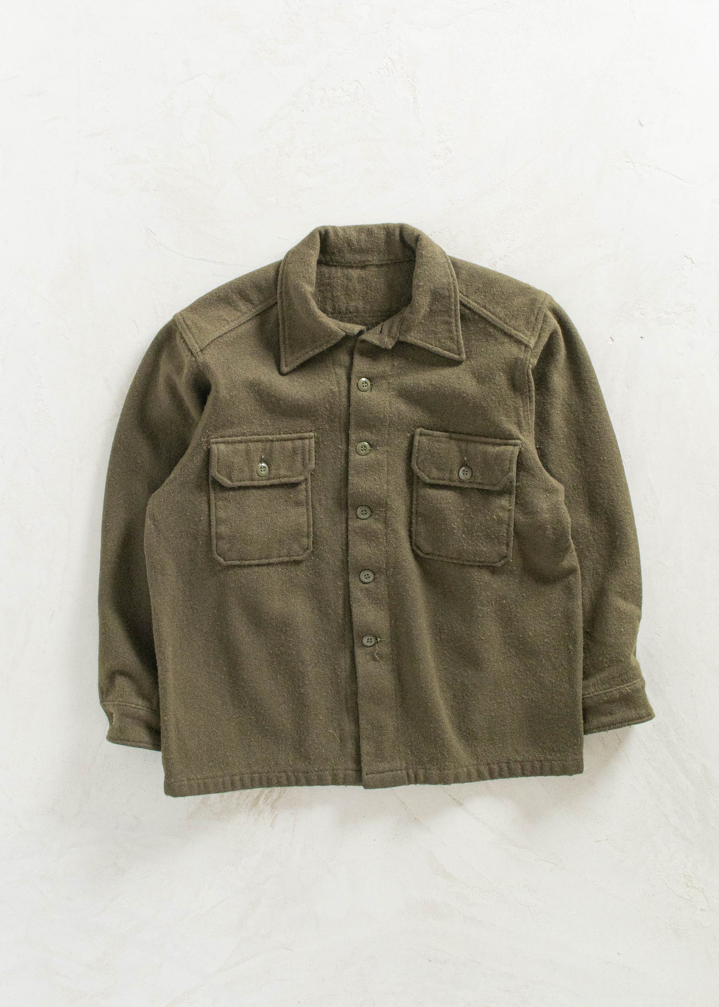 Vintage Military OG 108 Wool Button Up Shirt Size M/L