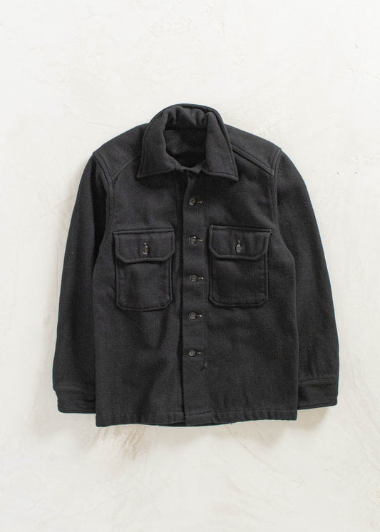 Vintage Military Overdyed Wool Button Up Shirt Size S/M