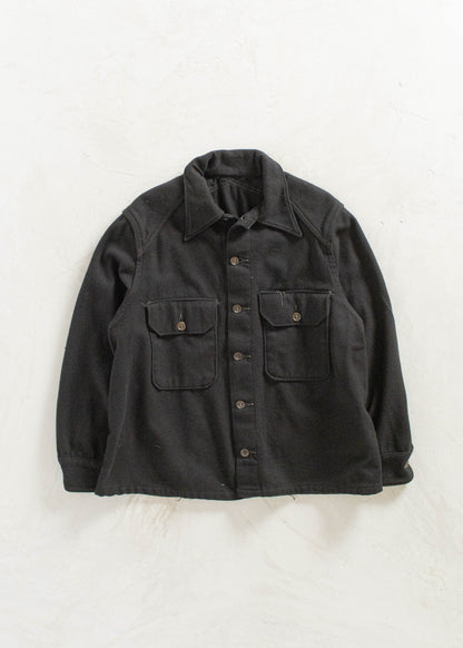 Vintage Military Overdyed Wool Button Up Shirt Size M/L