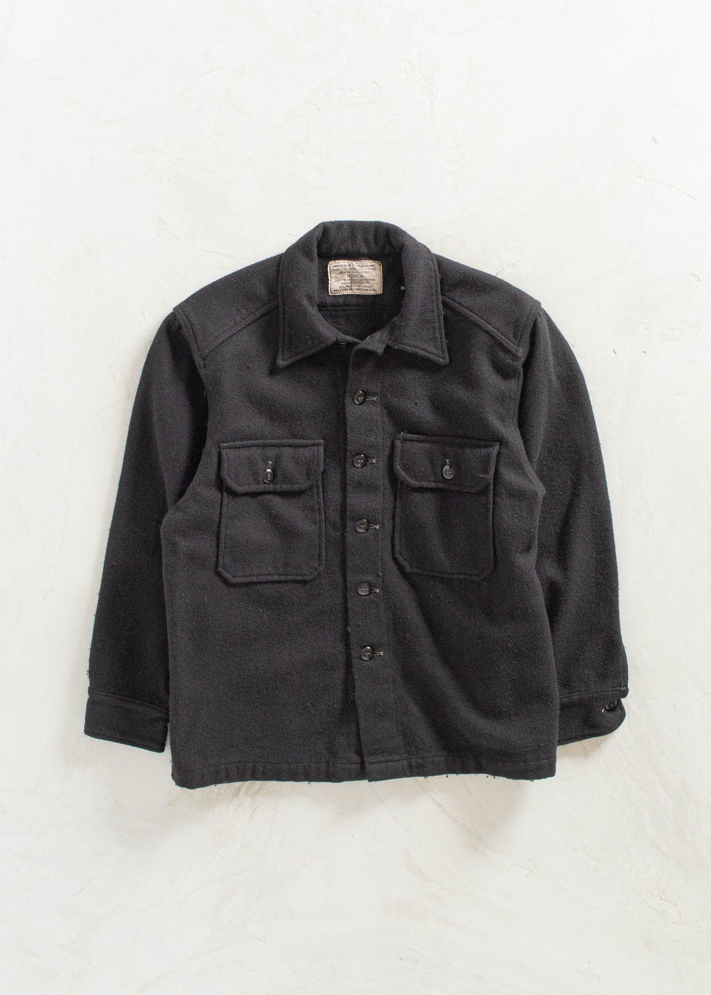 Vintage Military Overdyed Wool Button Up Shirt Size M/L