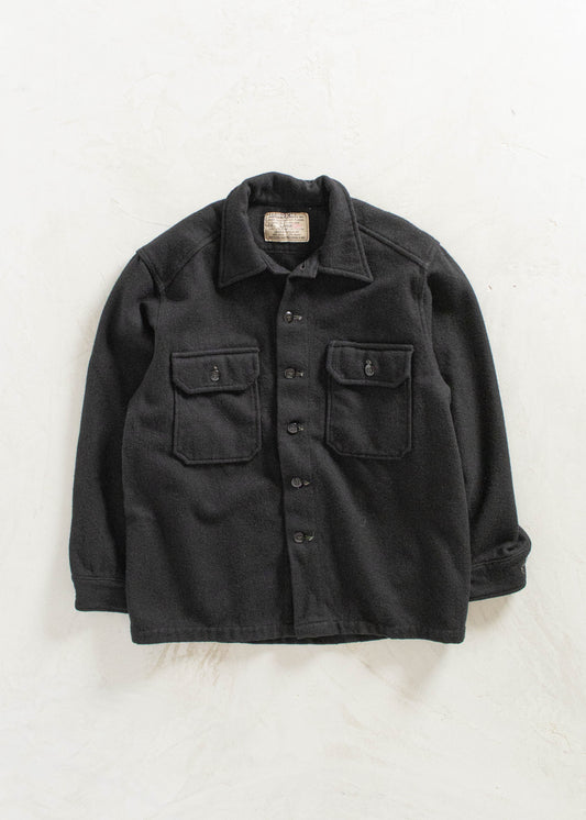 Vintage Military Overdyed Wool Button Up Shirt Size L/XL