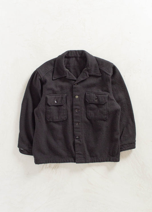 Vintage Military Overdyed Wool Button Up Shirt Size L/XL