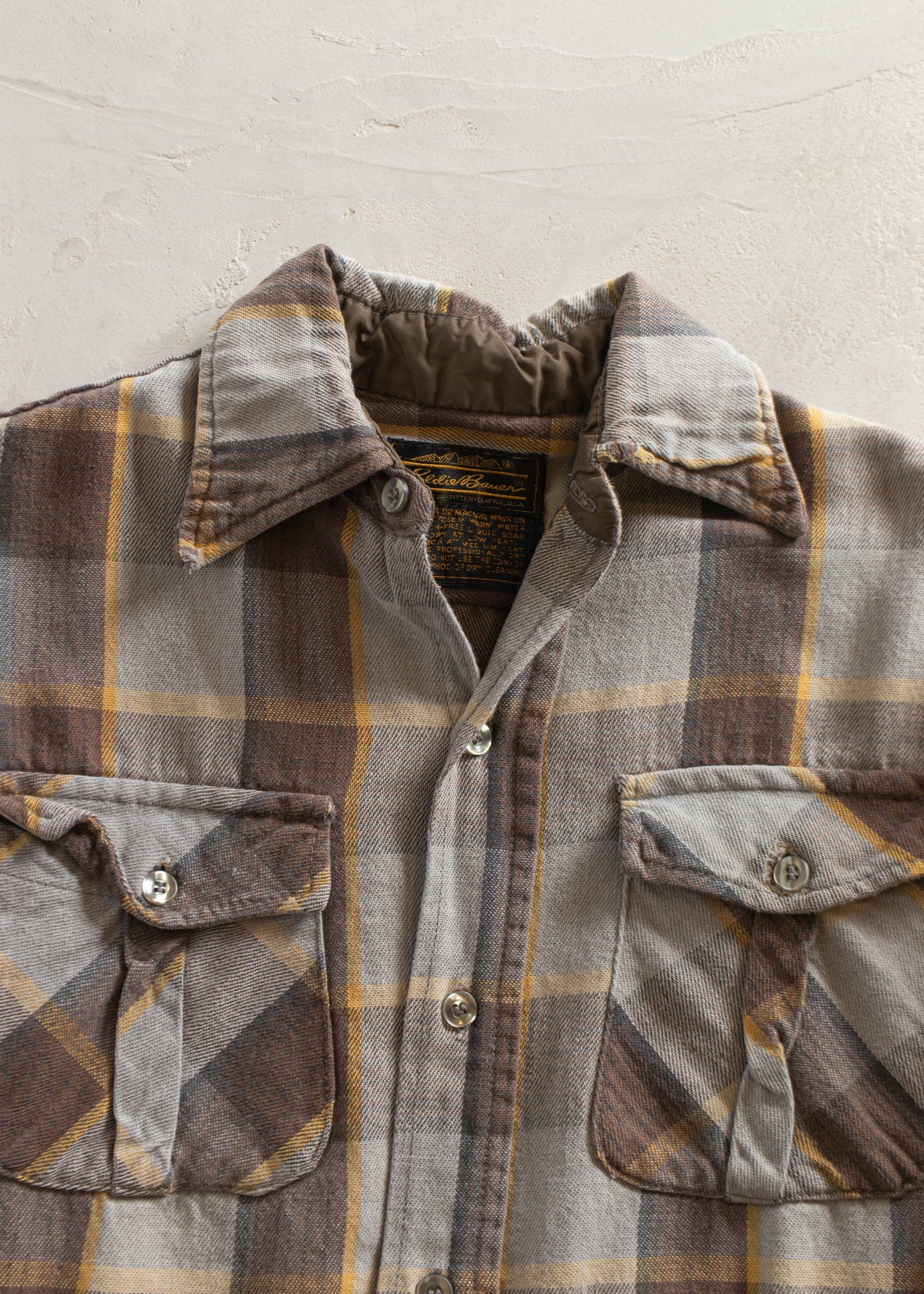 1980s Eddie Bauer Light Flannel Button Up Shirt Size 2XS/XS