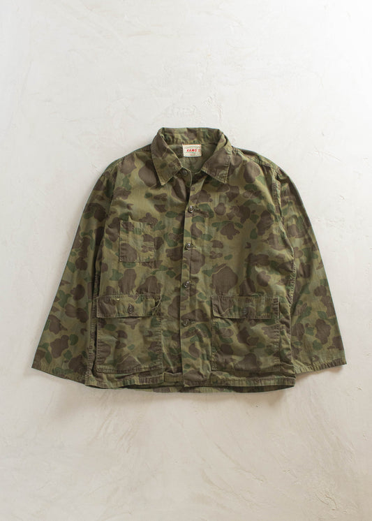 1980s Military Frog Camo Chore Coat Size L/XL