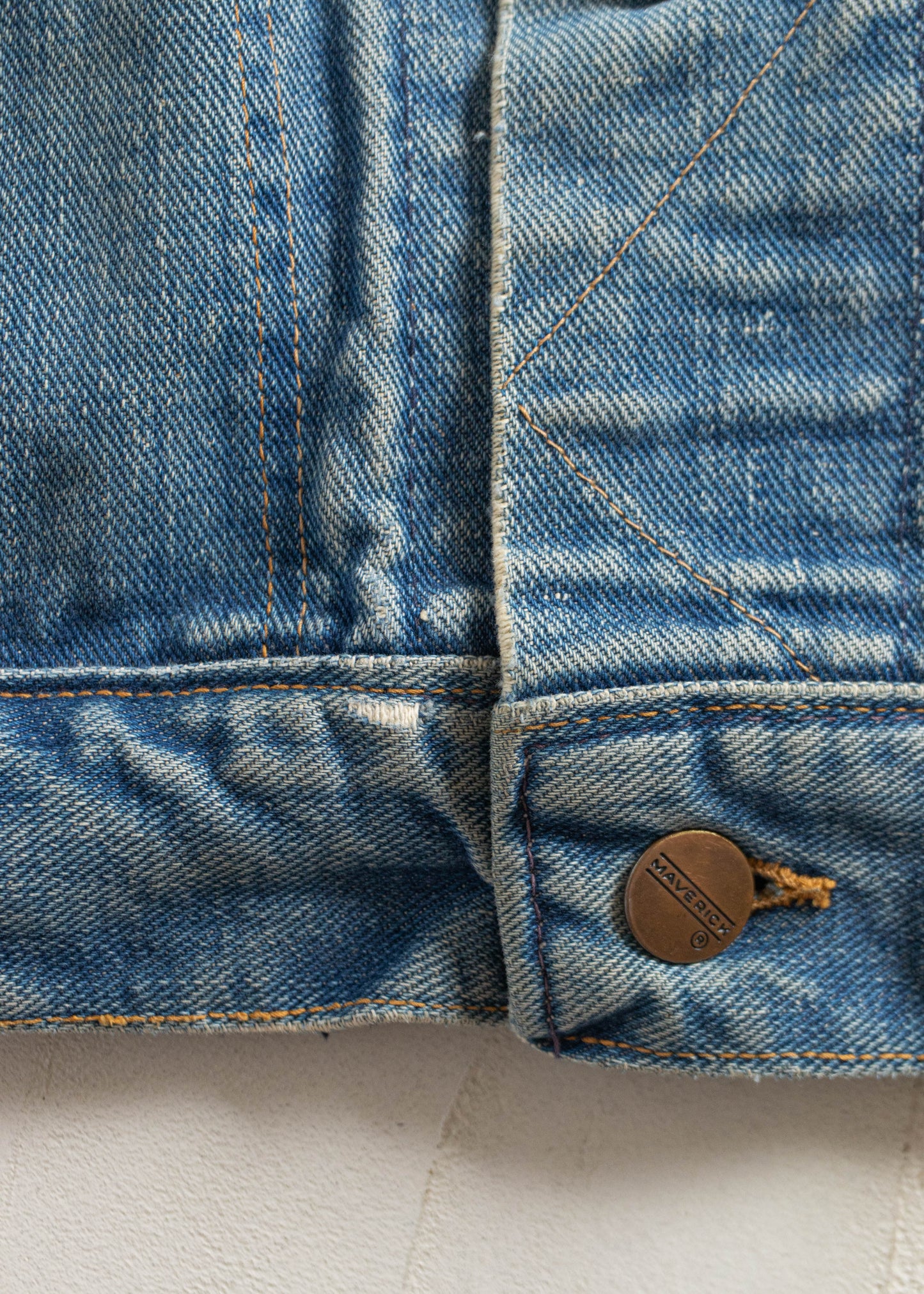 Vintage 1970s Maverick Selvedge Trucker Denim Jacket Size XS/S