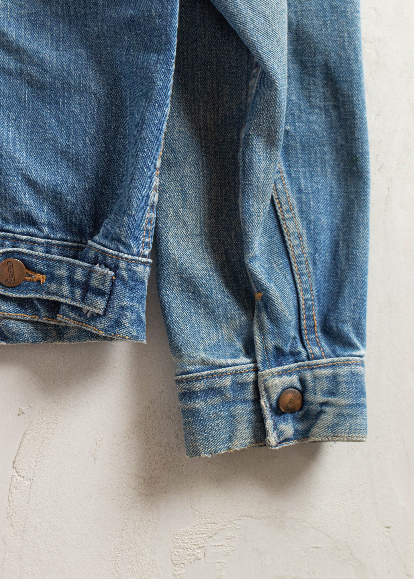 Vintage 1970s Maverick Selvedge Trucker Denim Jacket Size XS/S