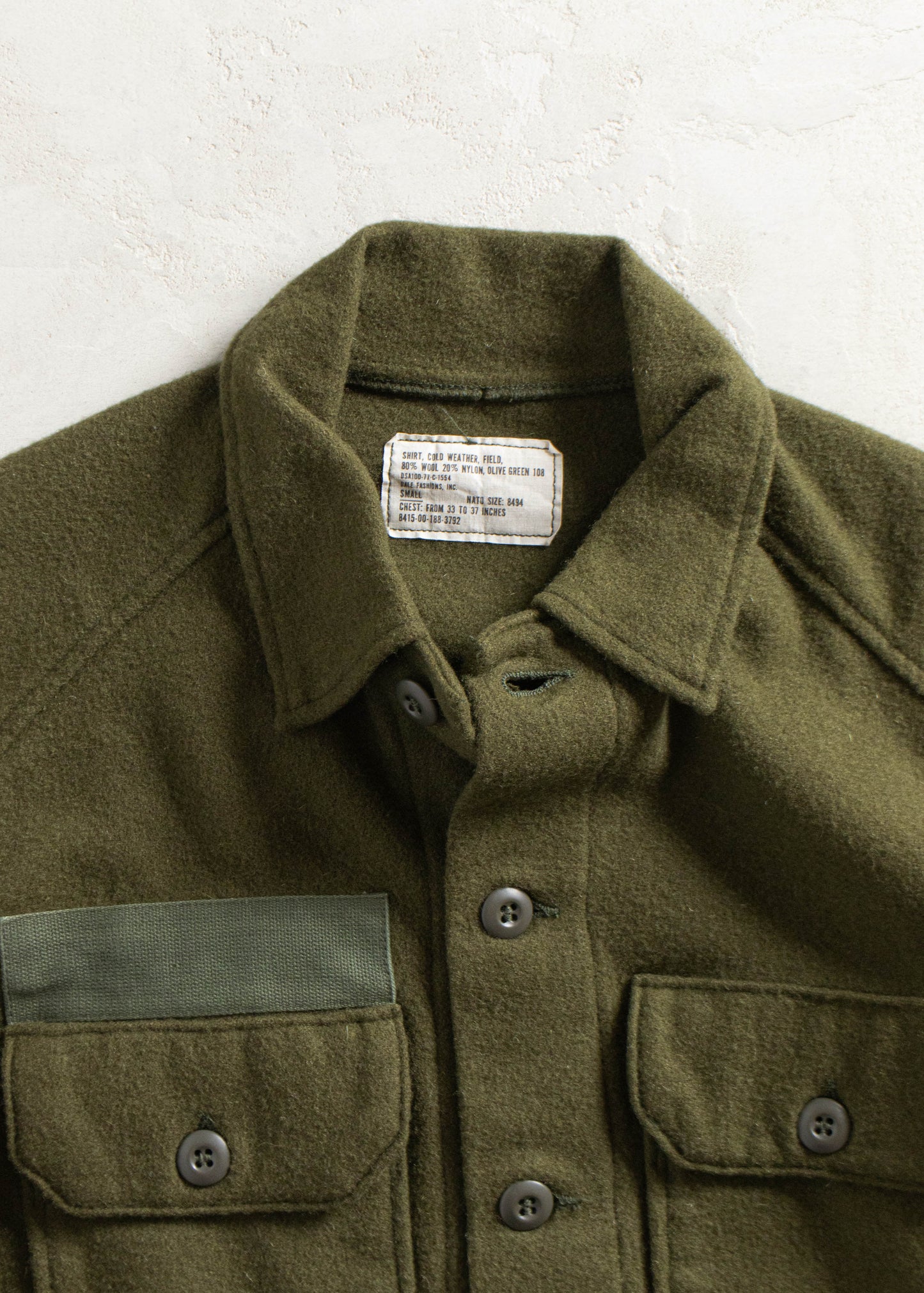 Vintage Military OG 108 Wool Button Up Shirt Size XS/S