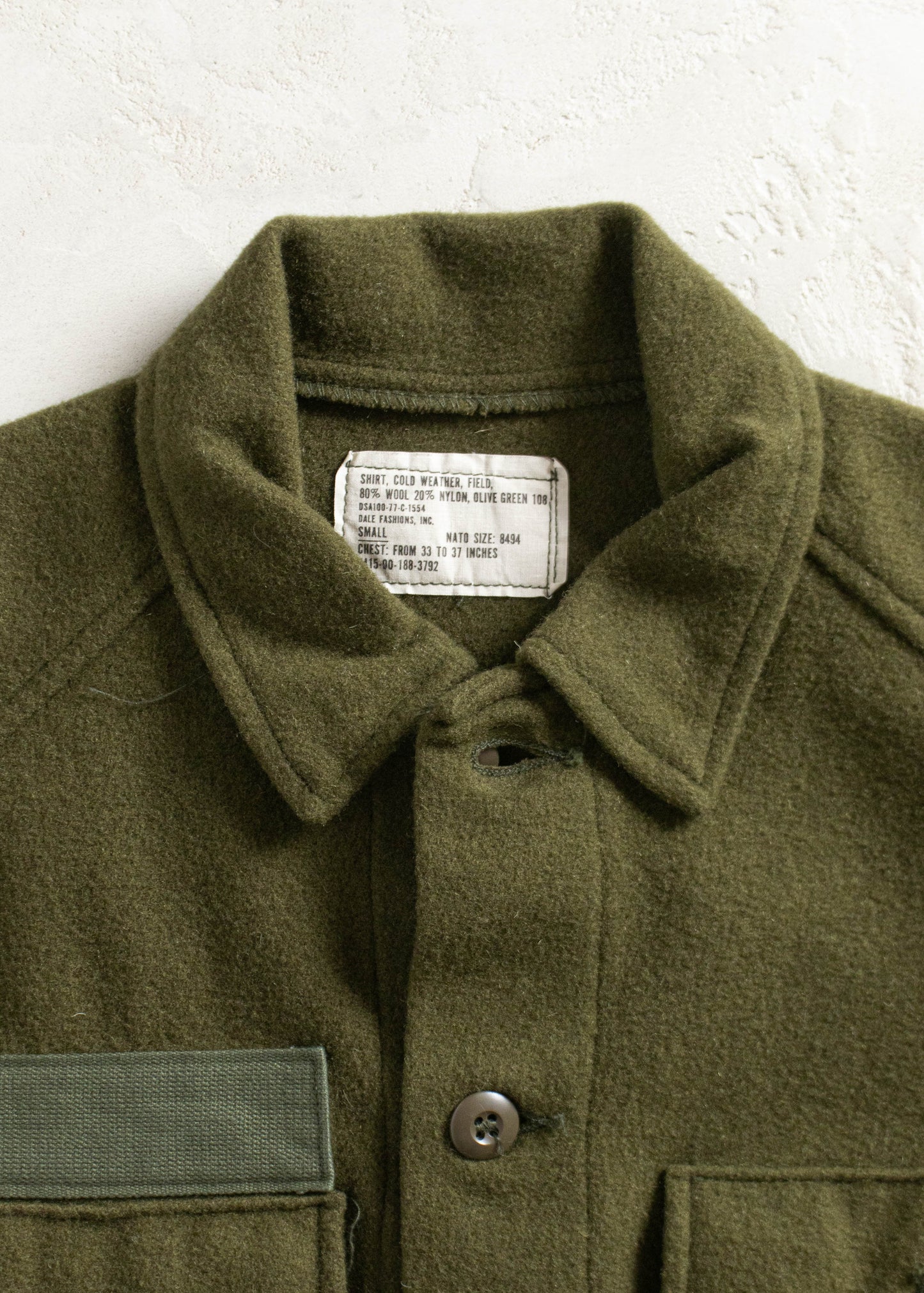 Vintage Military OG 108 Wool Button Up Shirt Size XS/S