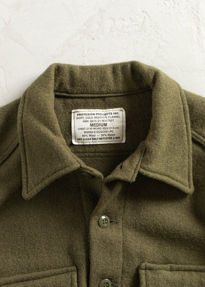 Vintage Military OG 108 Wool Button Up Shirt Size M/L