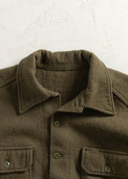 Vintage Military OG 108 Wool Button Up Shirt Size M/L