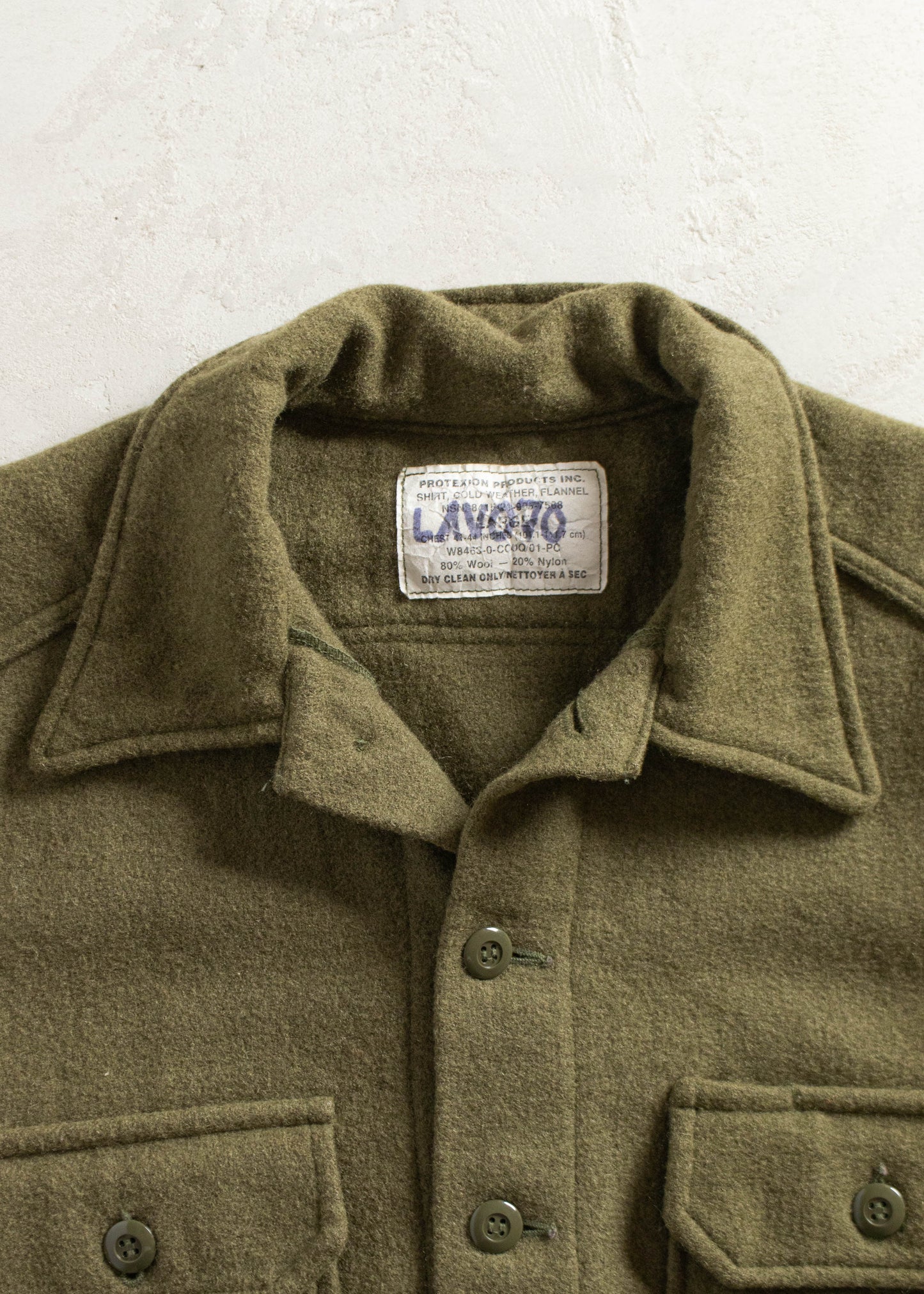 Vintage Military OG 108 Wool Button Up Shirt Size L/XL